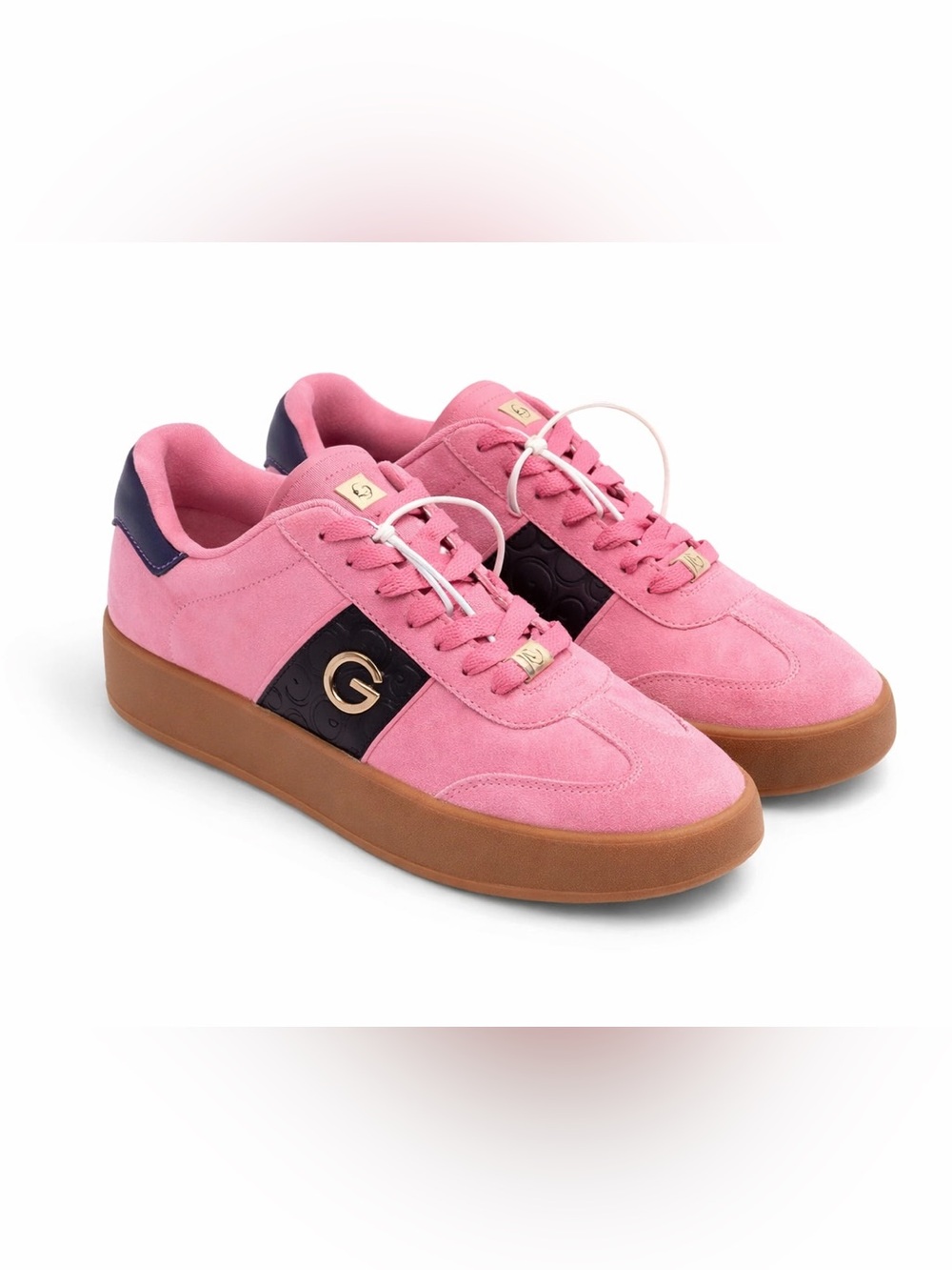 Guess Pink Suede Platform Sneakers size 8